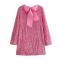 sexy non-stretch loose sequins bow long sleeves mini dress size run small_White_Pink