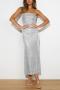 sexy non-stretch solid color strapless sequins hollow backless midi dress_Black_Pink_Magenta_Dark Green_Beige_Silver