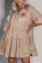 casual non-stretch solid color sequins loose mini dress_Black_Pink_Magenta_Purple_Beige