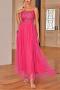 sexy non-stretch mesh sequins slit backless sling maxi dress_Black_Gray_Pink_Red_Rose Red_Magenta
