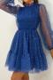 elegant non-stretch mesh see-through moon star sequins mini dress_Black_Red_Blue