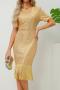 elegant plus size slight stretch tassels sequin  midi dress_Red_Green_Blue_Gold