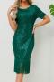 elegant plus size slight stretch tassels sequin  midi dress_Red_Green