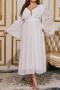 sexy plus size non-stretch solid color chiffon backless midi dress_White