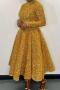 casual plus size slight stretch 5 colors sequin decor crew neck midi dress_Black_Rose Red_Dark Green_Blue_Gold