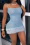 sexy slight stretch cut out knitted backless sling fuzzy hem bodycon mini dress_Pink_Blue