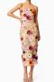 sexy slight stretch tube design stereoscopic flower embroidery midi dress_White_Multicolor