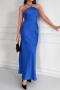 sexy non-stretch solid color sling backless satin maxi mermaid dress_Pink_Blue
