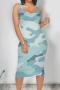 sexy plus size slight stretch camo print slim sling midi dress_Red_Green_Dark Green_Sky Blue