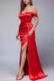 new stylish slight stretch padded 11-color satin one shoulder slit maxi dress_White_Red