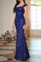 new stylish slight stretch padded sequins with liner suspender maxi dress_Green_Sea Blue