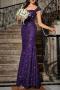 new stylish slight stretch padded sequins with liner suspender maxi dress_Green_Sea Blue_Purple