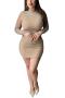night club plus size slight stretch rhinestone see-through tight mini dress_Black_Beige