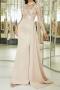 elegant plus size slight stretch sequin padded long ribbon maxi dress_Black_Dark Green_Beige
