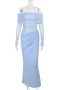 xs-l sexy stretch mesh see through off shoulder midi dress(new added colors)_Black_Red_Light Green_Sky Blue
