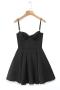 sexy non-stretch lace trim zip-up solid color sling mini dress_Black