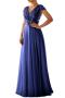 new elegant plus-size chiffon patchwork sequins v-neck maxi dress_Black_Red_Sky Blue_Dark Blue