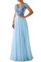 new elegant plus-size chiffon patchwork sequins v-neck maxi dress_Black_Red_Sky Blue