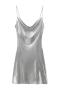 new sexy slight stretch polyester 8-color metallic suspender mini dress_Black_Gray