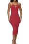 sexy plus size high stretch 5 colors hollow backless sling bodycon midi dress_Black_Gray_Red
