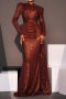 elegant plus size slight stretch sequin decor padded long ribbon maxi dress_Pink_Green_Sky Blue_Dark Blue_Brown