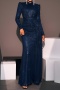 elegant plus size slight stretch sequin decor padded long ribbon maxi dress_Pink_Green_Sky Blue_Dark Blue