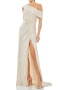 elegant slight stretch sequin decor 4 colors oblique shoulder maxi dress_White_Dark Blue_Beige