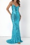 elegant plus size slight stretch sequin 4 colors backless cami maxi dress_Magenta_Yellow_Sky Blue