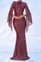 elegant high-end 3 colors slight stretch sequin padded maxi dress_White_Rose Red