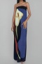 casual plus size non-stretch 5 colors tube design maxi dress_Pink_Orange_Green_Blue