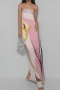 casual plus size non-stretch 5 colors tube design maxi dress_Pink