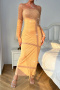 sexy non-stretch fishnet rhinestone hollow slim high slit maxi dress_Black_White_Gold