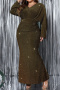 casual plus size slight stretch glitter long sleeve mermaid maxi dress_Green_Dark Blue_Gold