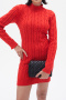 casual high stretch tight knitted hollow backless mini dress_Black_Red