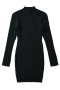 casual high stretch tight knitted hollow backless mini dress_Black