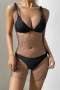 sexy non-stretch fishnet hollow rhinestone slim sleeveless mini dress_Black