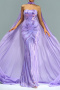 elegant slight stretch sequin decor padded maxi dress with long mesh cloak_Green_Light Purple
