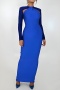 slight stretch rhinestone long sleeves 3 colors maxi dress_Black_Green_Blue