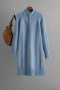 casual slight stretch 6 colors solid knitted zip-up long sleeve midi dress_Black_Gray_Green_Haze Blue