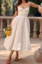 elegant non-stretch sling satin mesh stitching with padded midi dress_Black_White