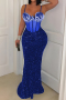 sexy plus size stretch underwire rhinestone sequins maxi dress(new added colors)_Black_Red_Gold_Silver_Blue