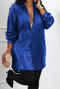stylish plus size slight stretch sequin decor single-breasted mini dress_Black_Red_Green_Blue