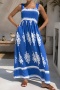 new bohemian style no-stretch contrast fixed printing slip maxi dress_Black_Red_Blue