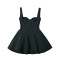 stylish slight stretch 3-color patchwork slim mini tank dress_Black