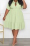 casual plus-size non-stretch 13-color short-sleeved midi shirt dresses_Black_White_Light Pink_Magenta_Yellow_Orange_Light Green
