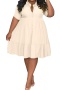 casual plus-size non-stretch 13-color short-sleeved midi shirt dresses_Black_White_Light Pink_Magenta_Yellow_Orange_Light Green_Aqua Green_Green_Dark Green_Sky Blue_Purple_Beige