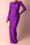 sexy slight stretch 3 colors solid color maxi dress_Black_Purple