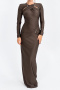 sexy slight stretch 3 colors solid color maxi dress_Black_Purple_Brown