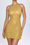 sexy slight stretch sequin decor two colors backless sling mini dress_Purple_Gold
