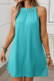 casual plus size non-stretch 6 colors crew neck solid color mini dress_Black_White_Light Green_Aqua Green